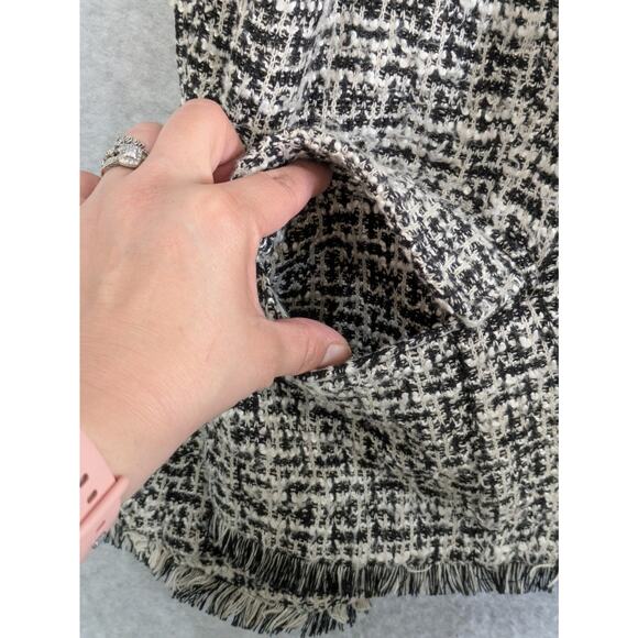 Lane Bryant Tweed Blazer Women's Size 18 Blackβ White Pattern Trim Buttoned Down - Picture 9 of 11